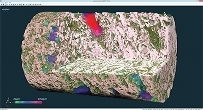碳酸盐岩石内部结构的体积渲染。