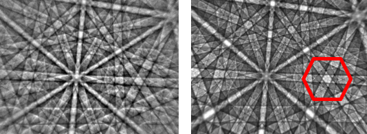 以 20千伏(左）采集的镍离子束和相应的动态模拟（右）